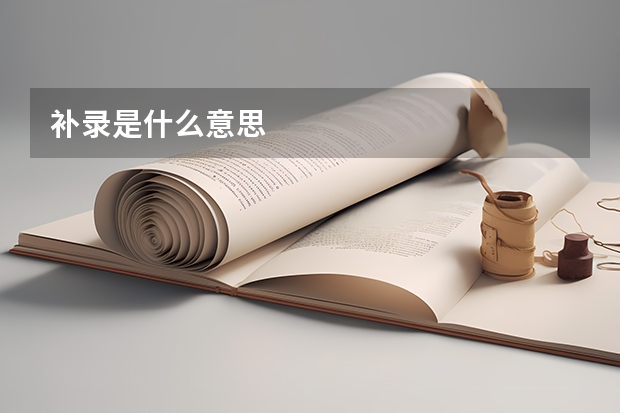 补录是什么意思.