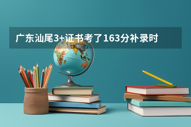 广东汕尾3+证书考了163分补录时有什么学校可以填吗?