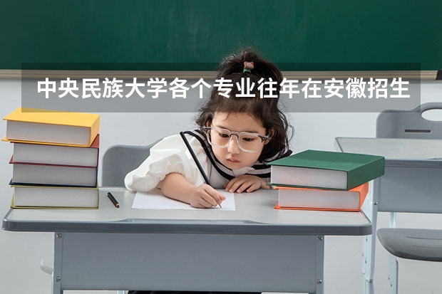 中央民族大学各个专业往年在安徽招生多少人