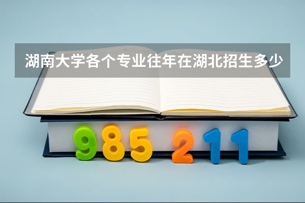 湖南大学各个专业往年在湖北招生多少人