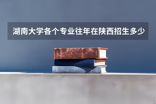 湖南大学各个专业往年在陕西招生多少人