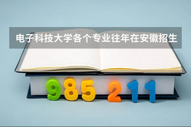 电子科技大学各个专业往年在安徽招生多少人