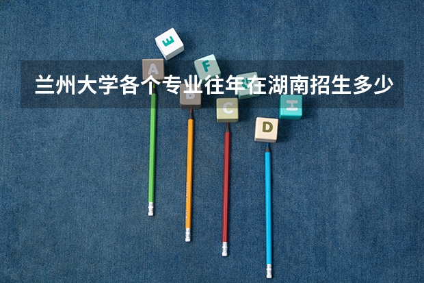 兰州大学各个专业往年在湖南招生多少人