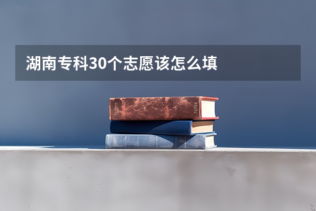 湖南专科30个志愿该怎么填