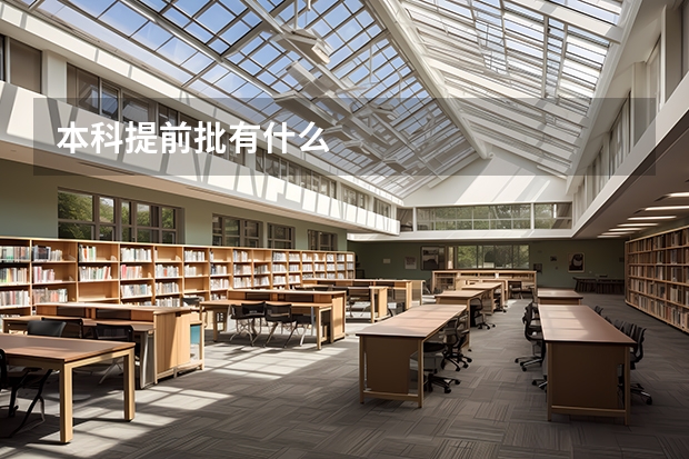 本科提前批有什么
