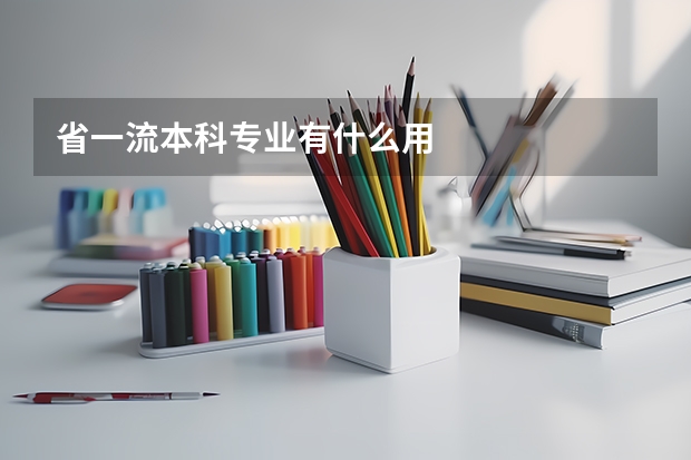 省一流本科专业有什么用